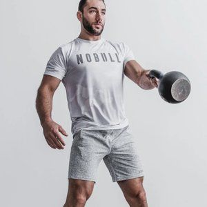 NOBULL PROJECT Camo Logo Tee Shirt Gray White Large